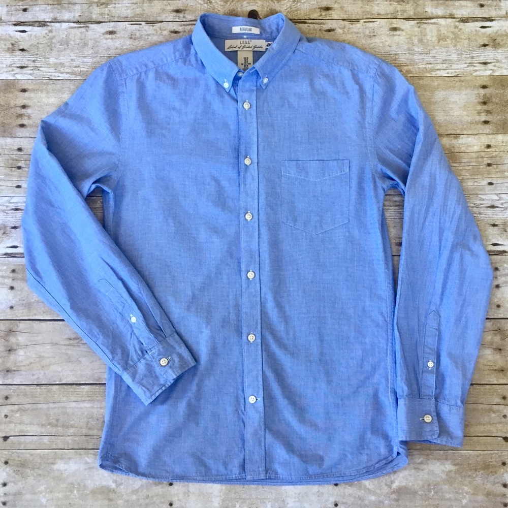 Men’s H&M chambray slim fit long sleeved shirt